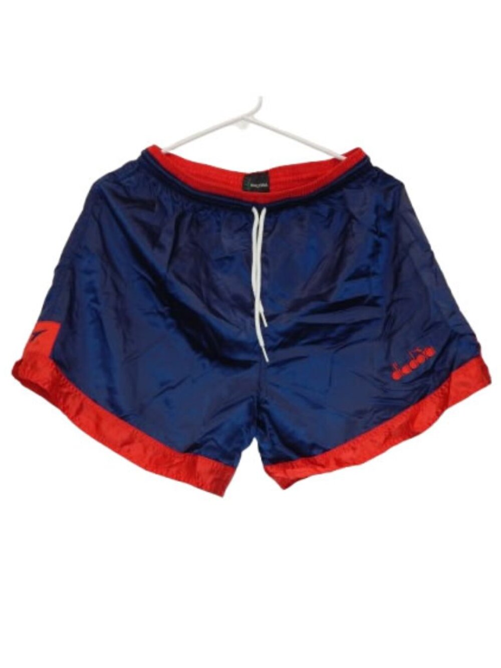 Vintage Diadora Shiny Nylon Soccer Shorts Navy Red Size M/M